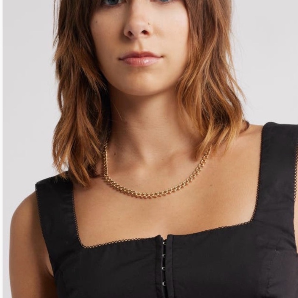 Nordstrom Polished 14k Gold plated Curb Chain Necklace